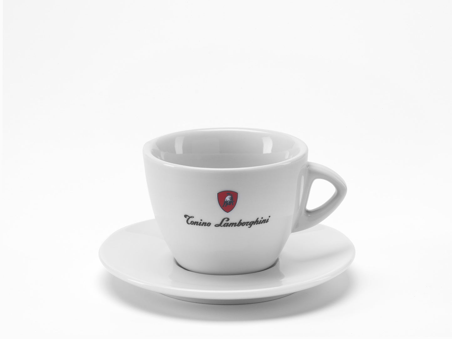 Tonino Lamborghini Logo'd Coffee Cup in White 9 oz.