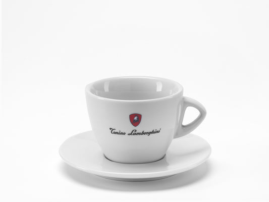 Tonino Lamborghini Logo'd Coffee Cup in White 9 oz.